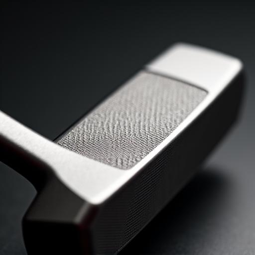 Close-up of the milled face of the Apex M1 Putter, showing intricate details.
