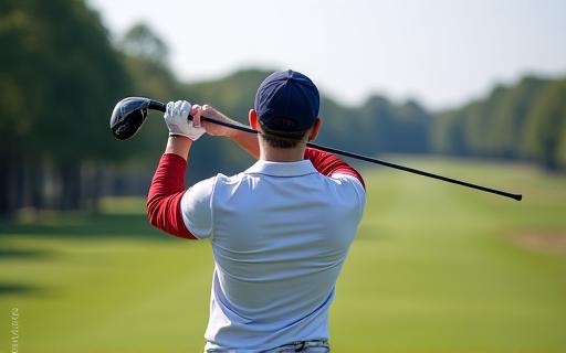 A golfer at the top of their driver backswing, demonstrating proper form.